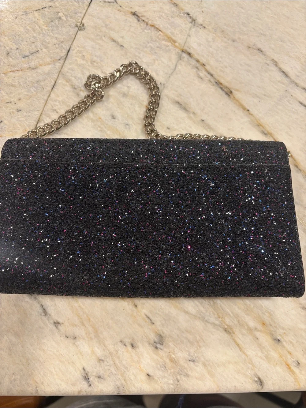 kate spade Black Sparkle Chain Clutch